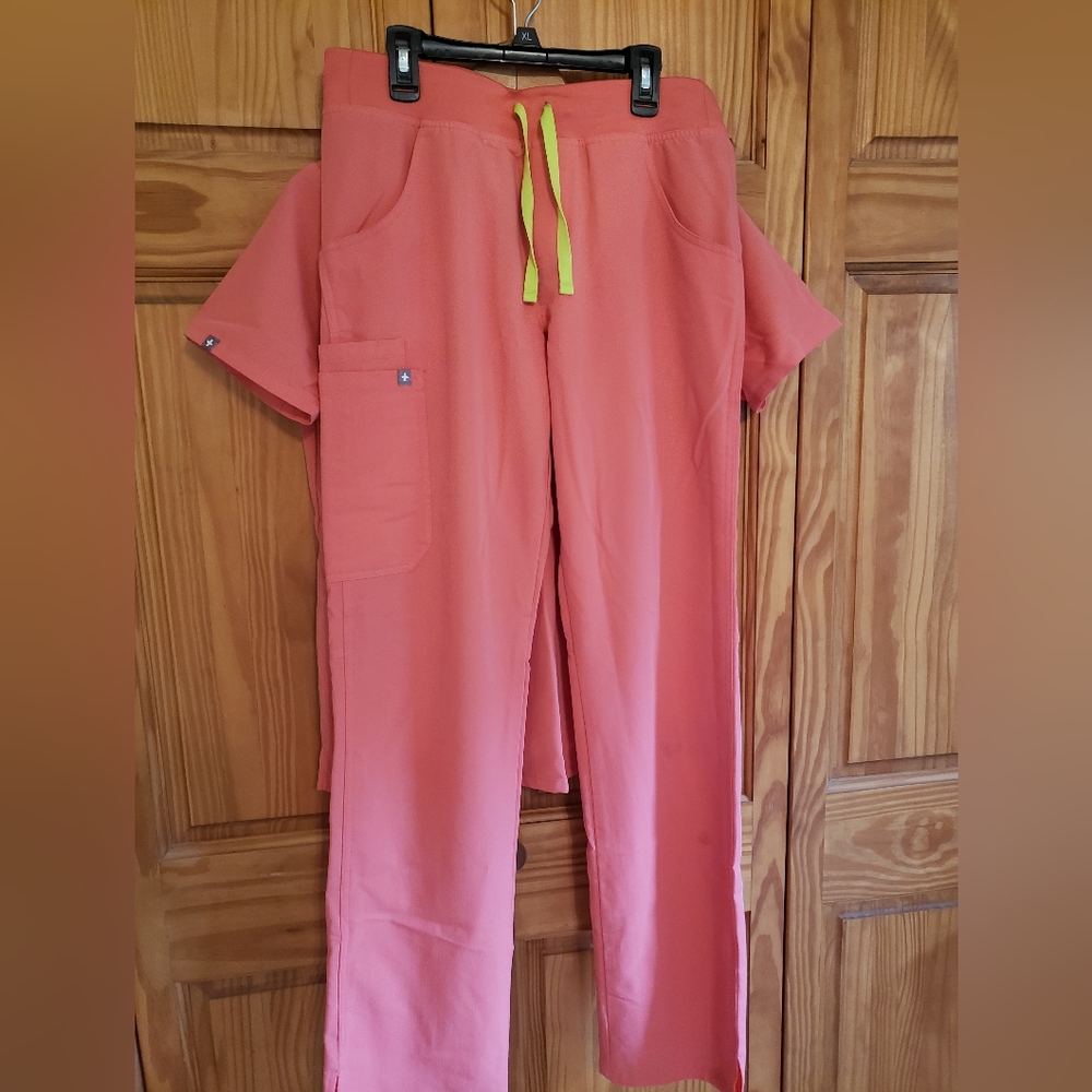 Hot Coral Figs Scrub Set
